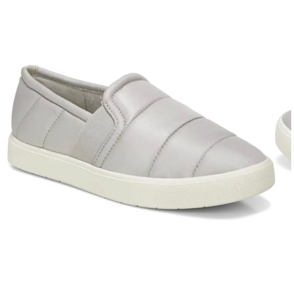 New in box Vince Blair gray quilted slip on sneaker